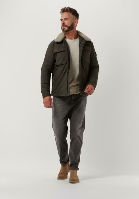 Groene DSTREZZED Jack CARPENTER WOOL LT. MELANGE - large