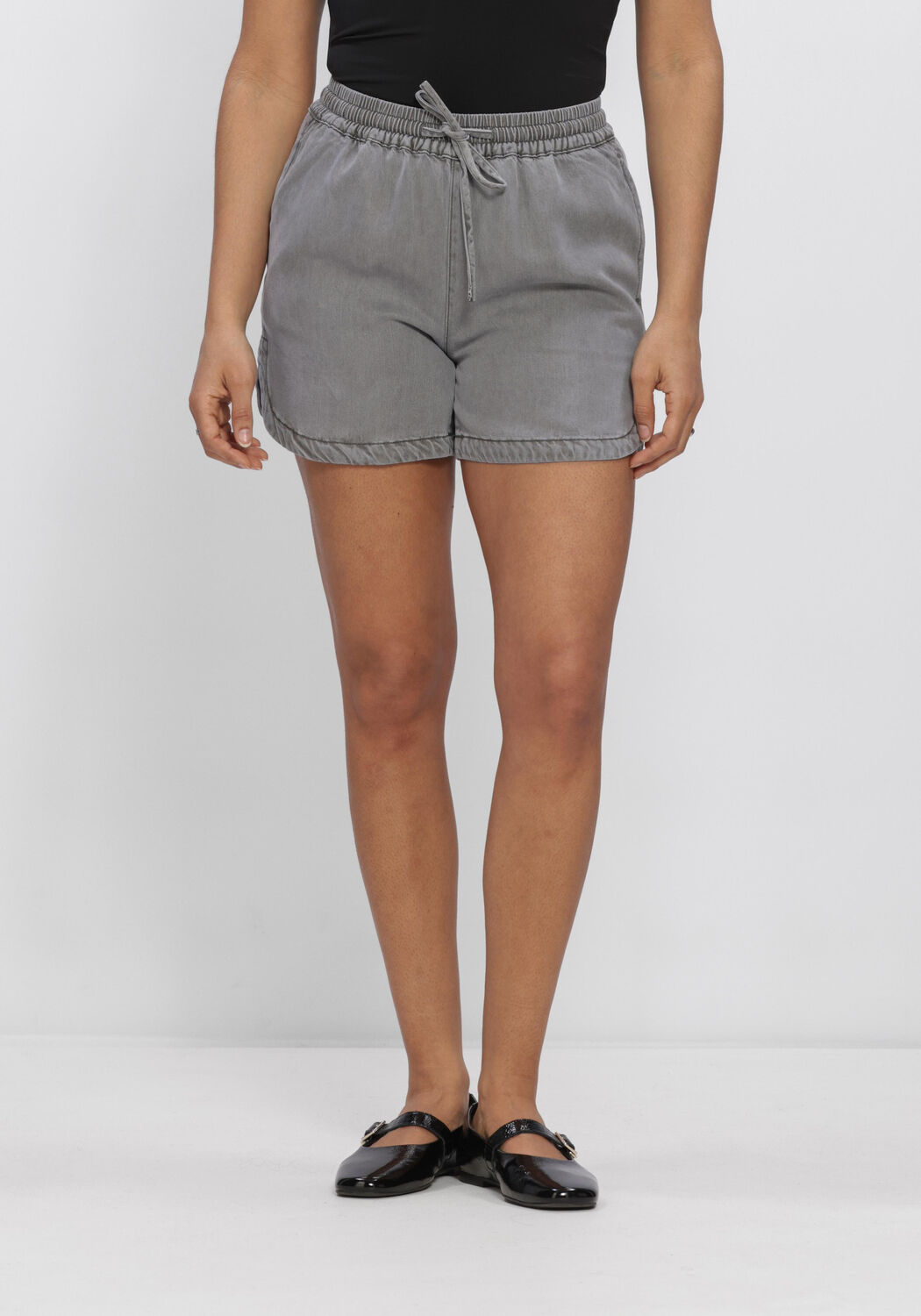 Lichtgrijze OBJECT Broeken OBJFRAME RE MW SHORTS - large