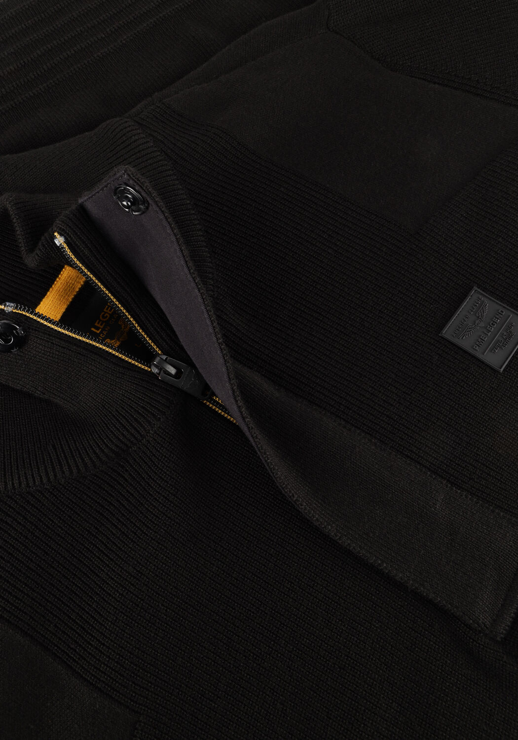 Zwarte PME LEGEND Trui HALF ZIP COLLAR COTTON KNIT - large