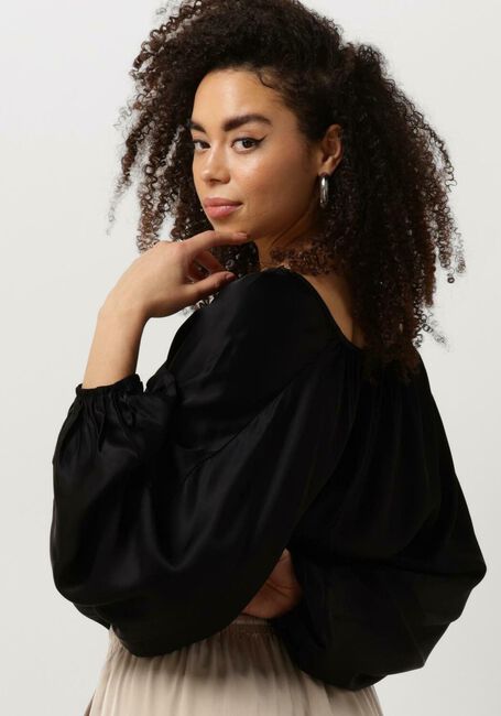 Zwarte RESORT FINEST Blouses SATIN BALLOON BLOUSE - large