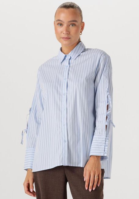 Lichtblauwe NEO NOIR Blouses SELINI MULTI STRIPE SHIRT - large