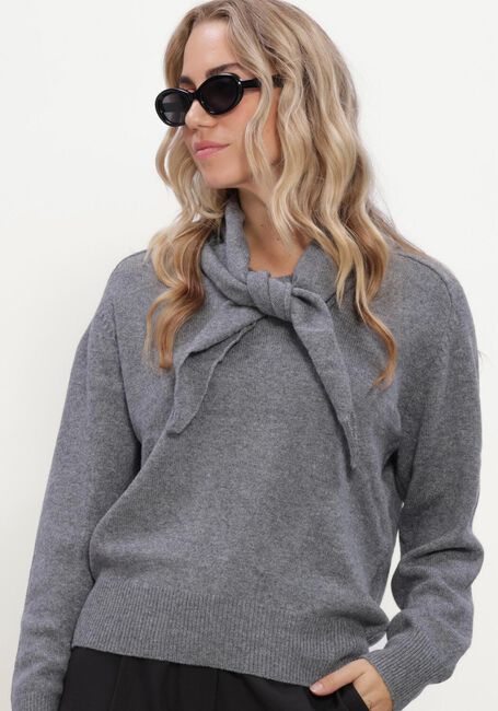Grijze ROUGE EDIT Trui ROUKATE L/S V-NECK KNIT/1 - large