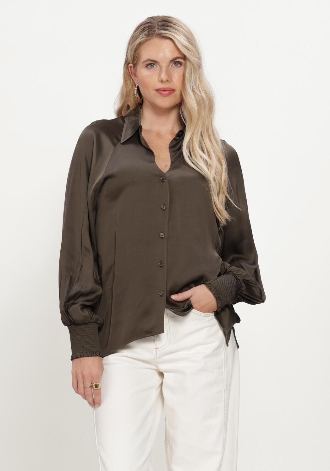 IBANA Dames Blouses Tyna Donkergroen