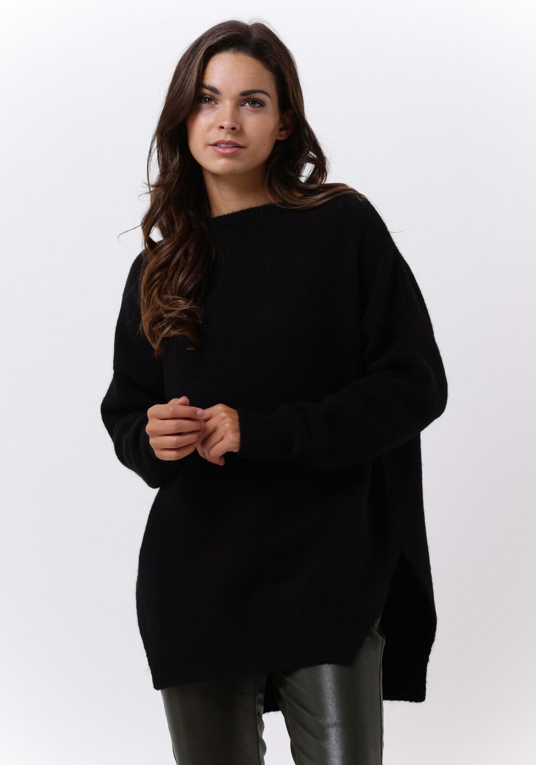Zwarte PENN INK Trui PULLOVER SPLITT Omoda