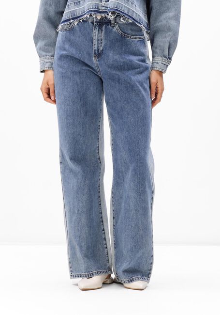 Lichtblauwe ALIX THE LABEL Jeans LADIES WOVEN MIX DENIM PANTS - large
