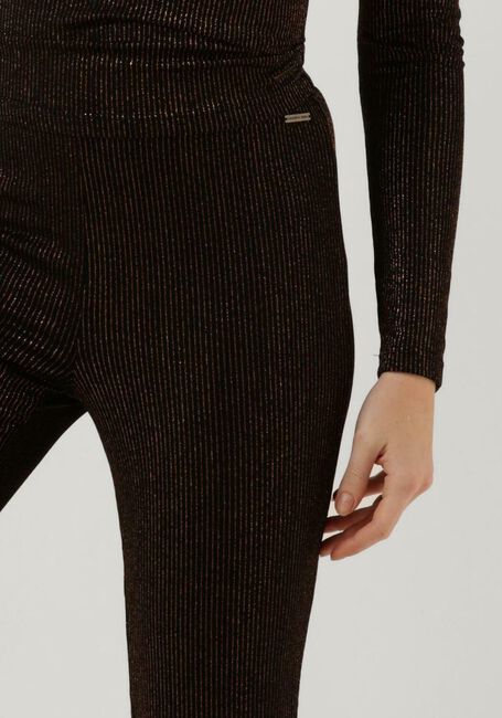Zwarte COLOURFUL REBEL Flared broek JOLIE METALLIC STRIPE FLARE PANTS - large