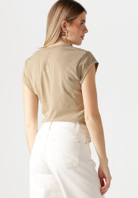 Beige CC HEART T-shirt BASIC V-NECK T-SHIRT - large
