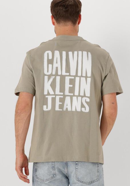Khaki CALVIN KLEIN T-shirt PAINTED CALVIN KLEIN JEANS TEE - large