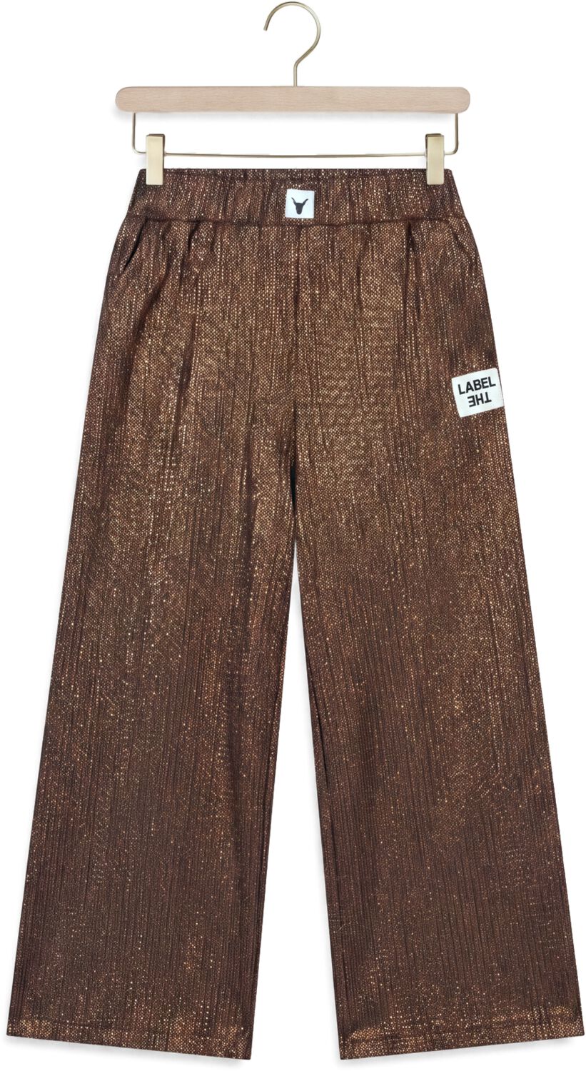 ALIX MINI Meisjes Broeken Shiny Wide Leg Pants Brons