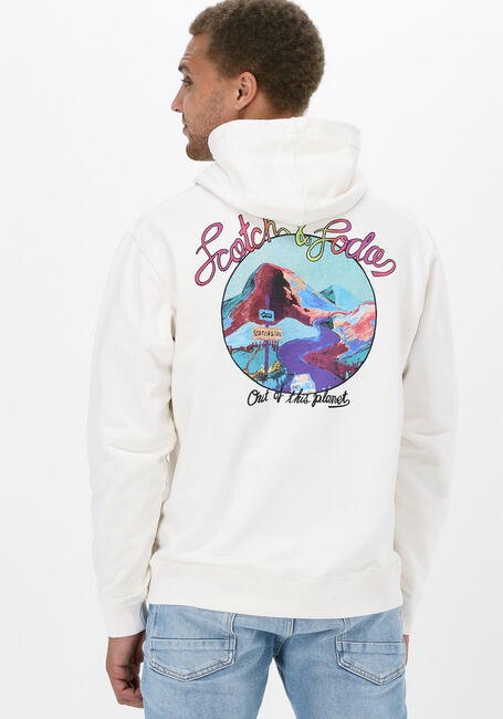 Witte SCOTCH & SODA Sweater REGULAR FIT LOGO ARTWORK HOODIE - large