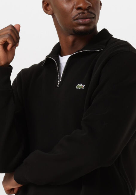 Zwarte LACOSTE Trui REGULAR FIT HIGH NECK ZIPPED SWEATSHIRT - large