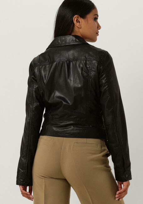 Zwarte GOOSECRAFT Leren jas MEGAN BIKER - large