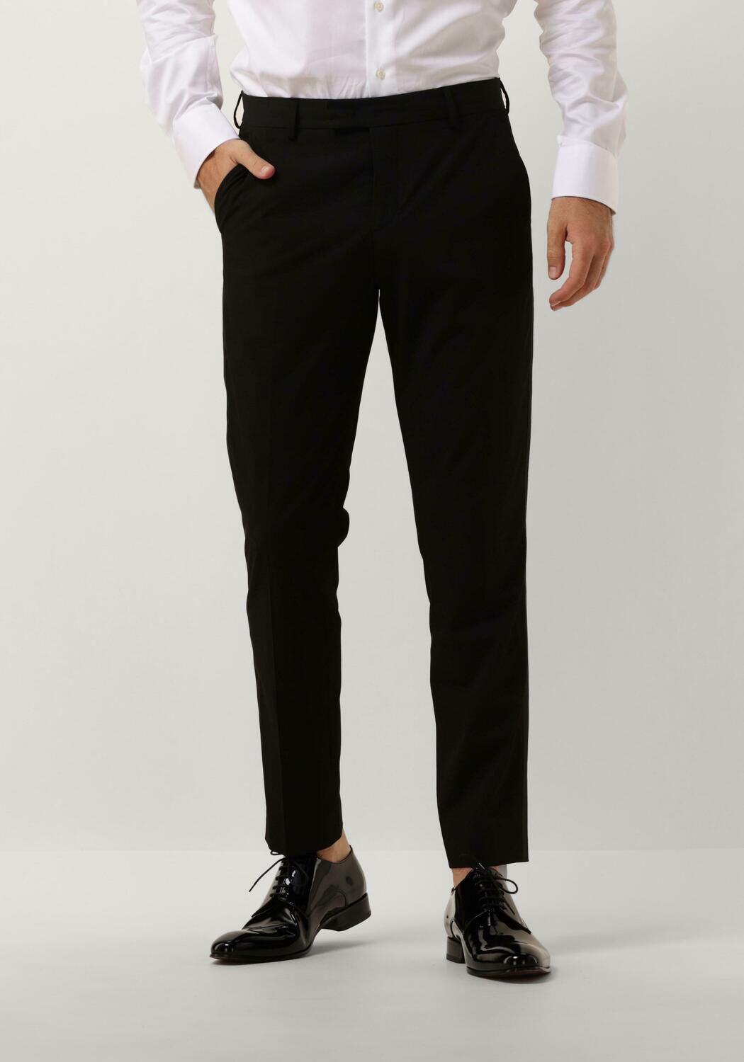Selected Homme Zwarte elegante broek met verlengde riem Black Heren