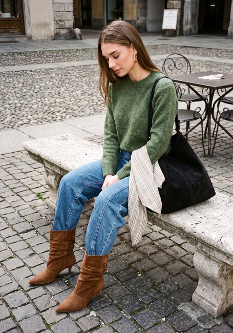 Groene OBJECT Vest OBJAGATE L/S RE KNIT CARDIGAN NOOS - large