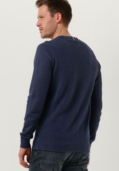 Blauwe TOMMY HILFIGER Trui CROSS STRUCTURE CREW NECK - large