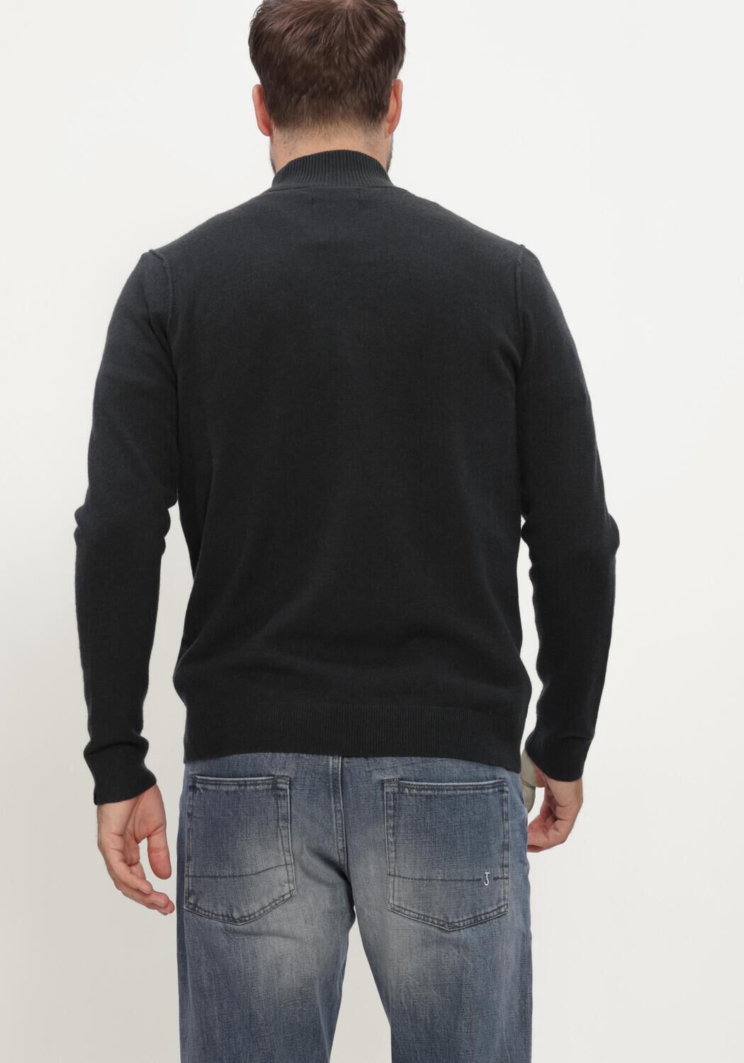 Antraciet BUTCHER OF BLUE Trui CLIFDEN HALFZIP - large