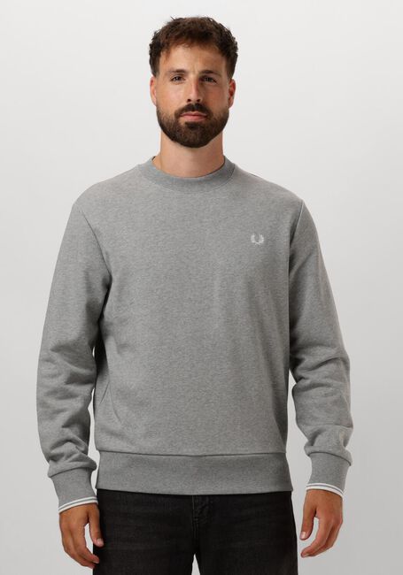 Grijze FRED PERRY Trui CREW NECK SWEATSHIRT - large