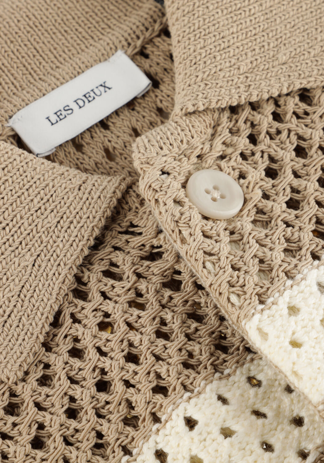 Beige LES DEUX Polo GIANNI KNITTED SS SHIRT - large