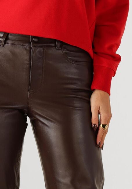 Bruine ROUGE EDIT Lange broeken ROUCAMDEN RW S/F LEATHER TROUSERS - large