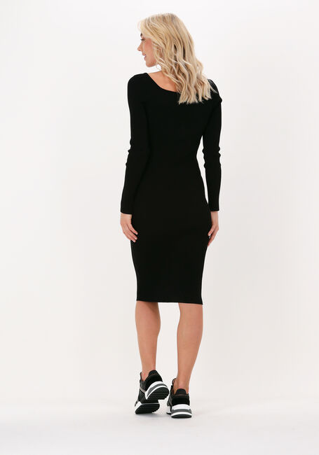 Zwarte NEO NOIR Midi jurk FELINE KNIT DRESS - large
