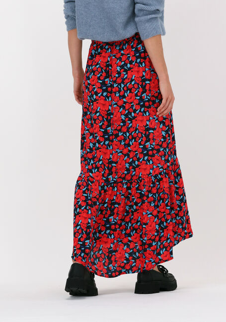 Multi COLOURFUL REBEL Midirok RIVE ROSES HIGH LOW SKIRT - large