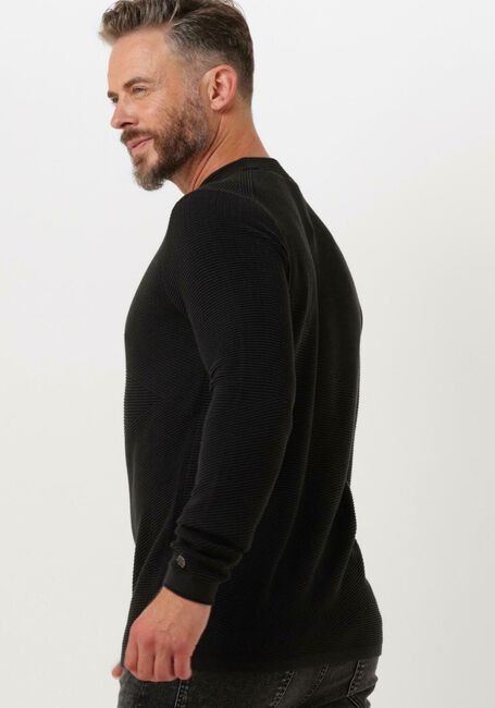 Zwarte CAST IRON Trui MOCK NECK COTTON MODAL MOCKNECK - large