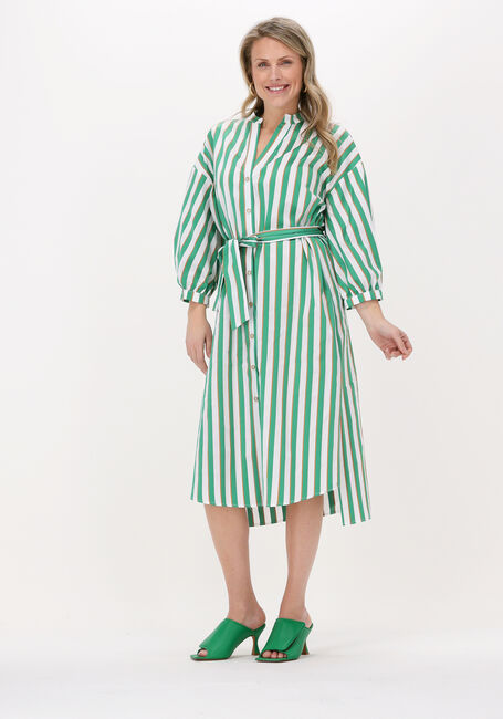 Groene ACCESS Midi jurk STRIPED SHIRT DRESS - large
