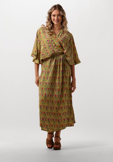 Gele SISSEL EDELBO Midi jurk BRENDA SILK WRAP DRESS - large