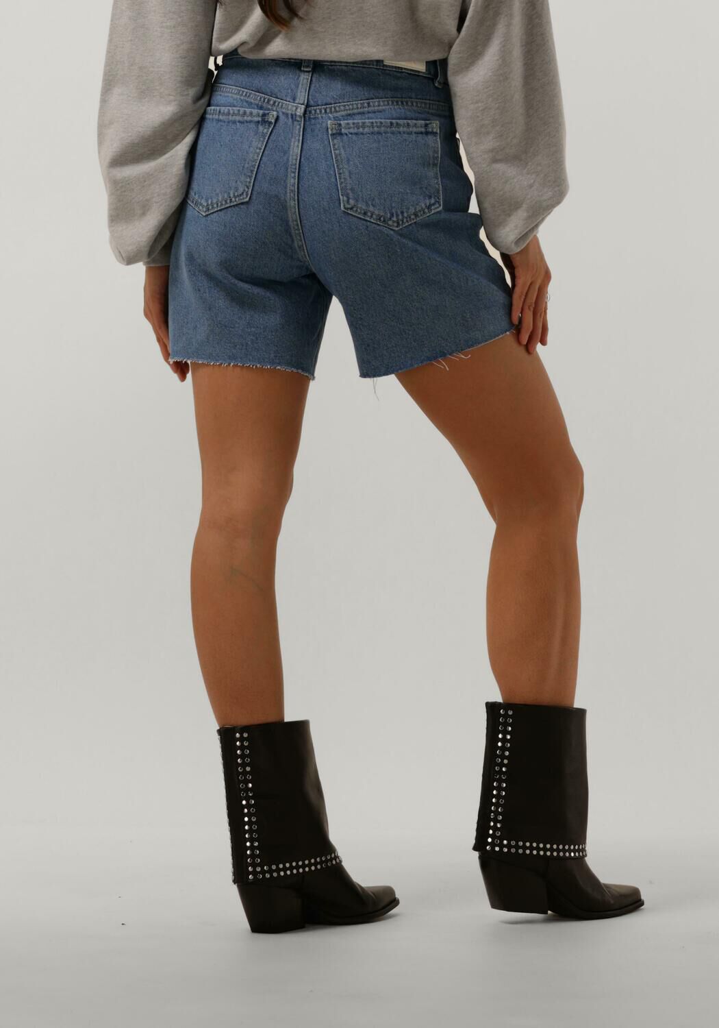 ALIX THE LABEL Dames Jeans Ladies Woven Short Blauw