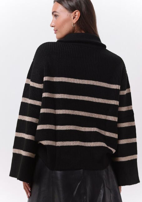 Zwarte NEO NOIR Trui NEVENA STRIPE KNIT BLOUSE - large