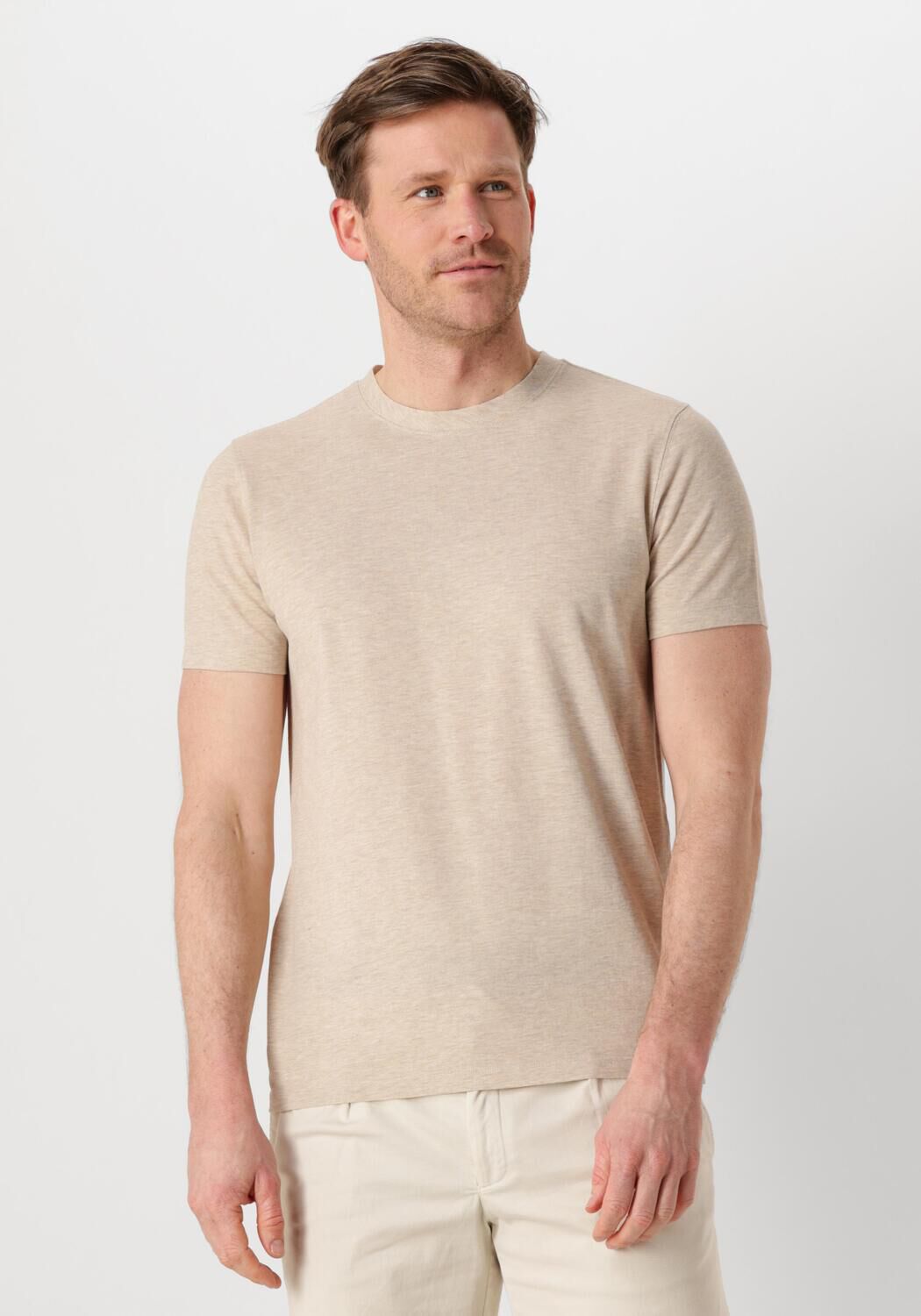 PROFUOMO Heren Polo's & T-shirts T-shirt Crew Neck Ss Beige