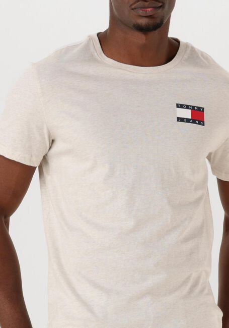 Beige TOMMY JEANS T-shirt TJM SLIM ESSENTIAL FLAG TEE EXT - large