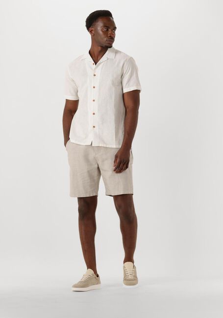 Witte ANERKJENDT Overhemden AKLEO SSS COT/LINEN SHIRT - large