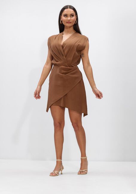 Bruine AAIKO Mini jurk LENY TENCEL TEN 545 - large