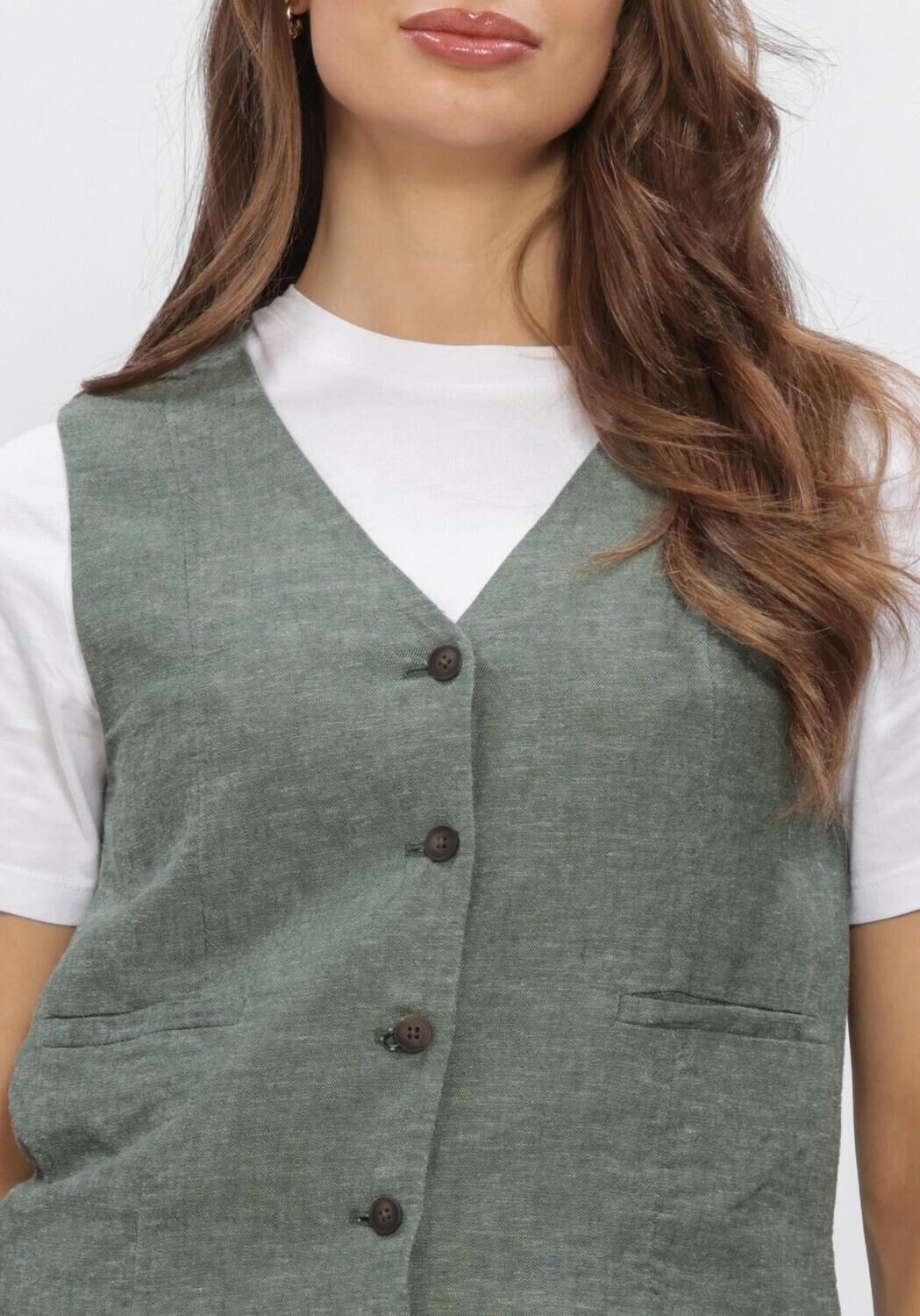 Groene MSCH COPENHAGEN Jassen MSCHVIANA GINIA V NECK WAISTCOAT - large