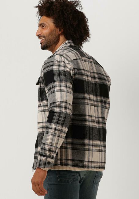 Zwarte CAST IRON Overshirt LONG SLEEVE SHIRT REGULAR FIT HEAVY CHECK BRUSHED - large