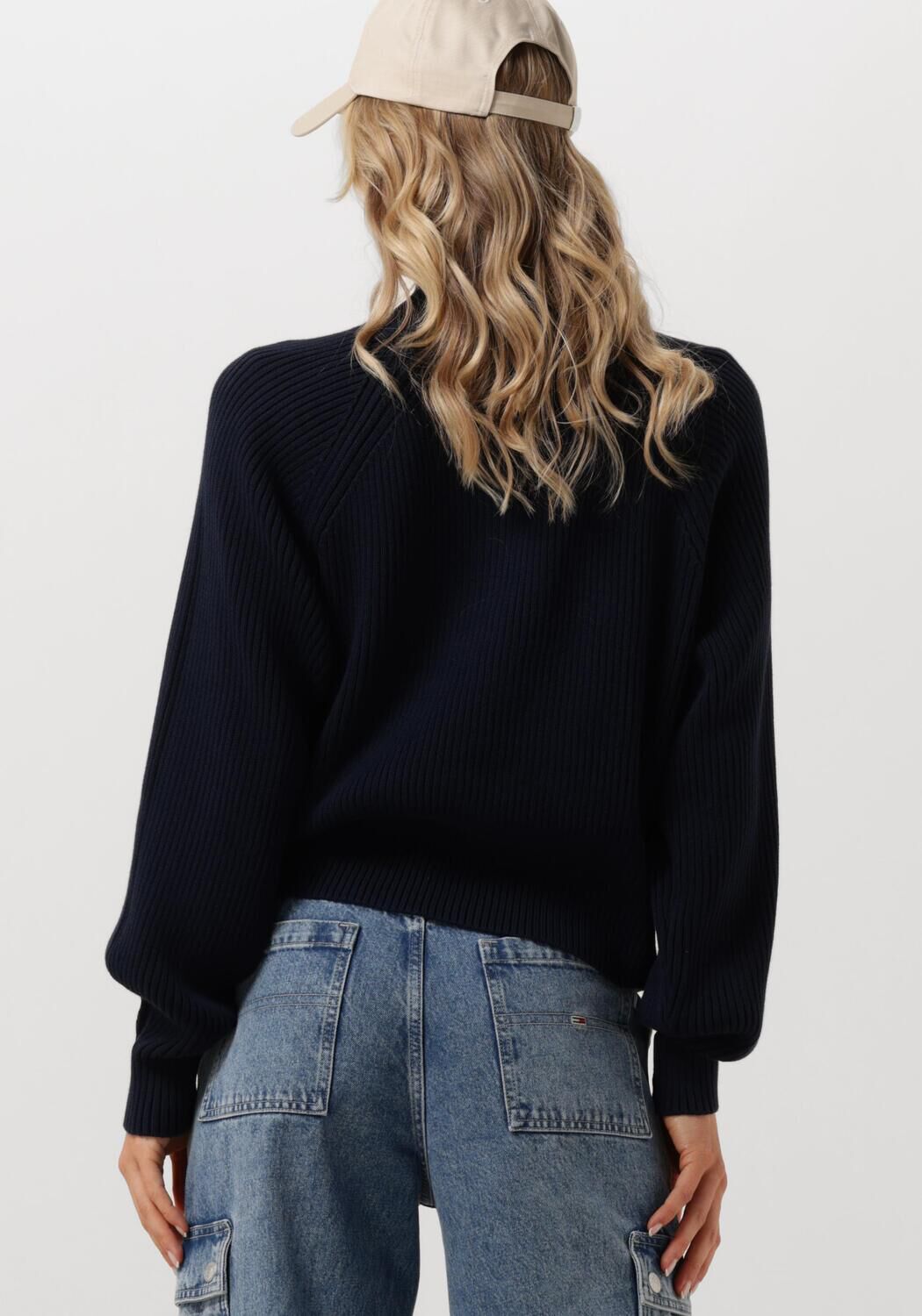TOMMY JEANS Dames Truien & Vesten Tjw Badge Mockneck Sweater Blauw