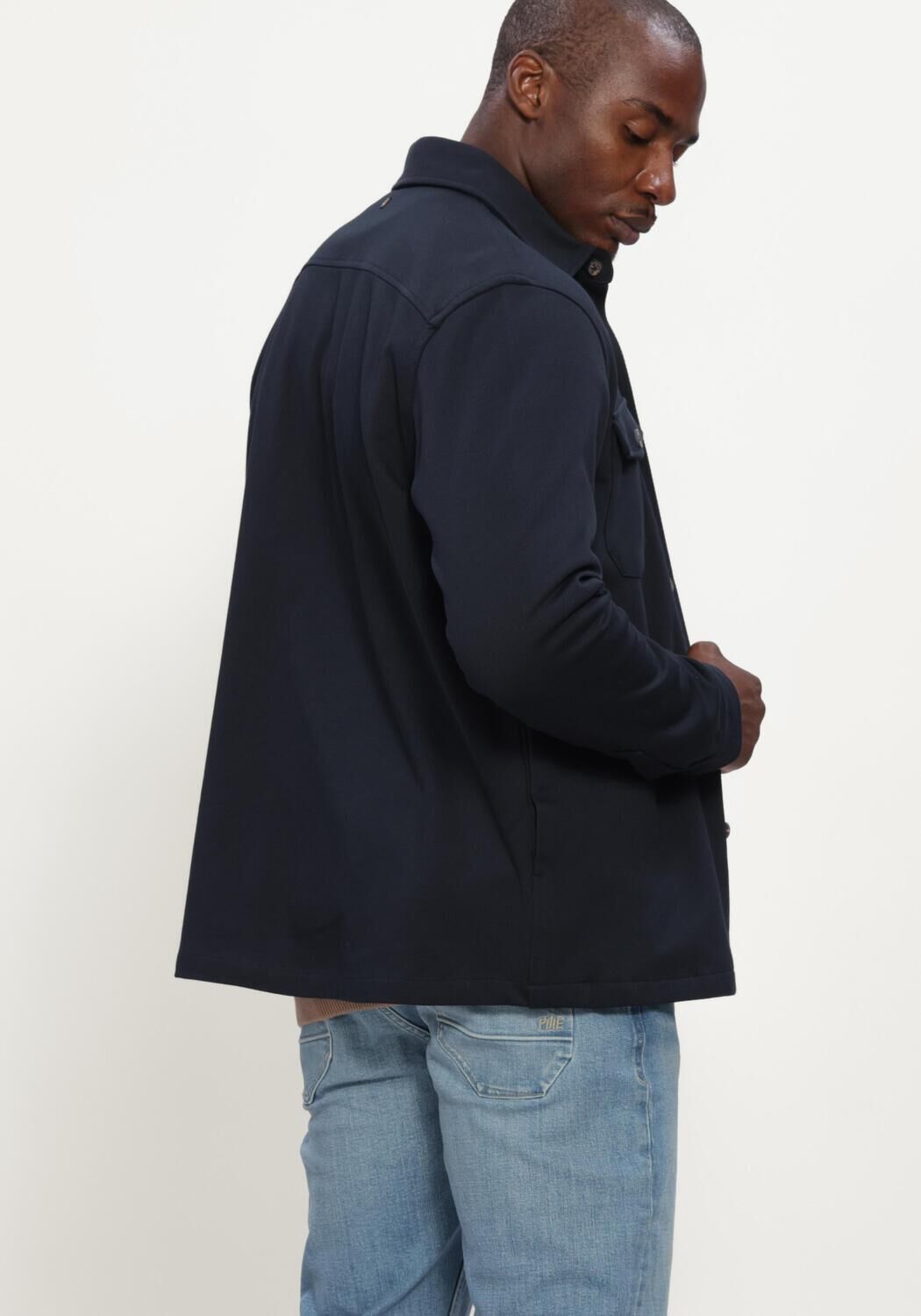 Donkerblauwe PME LEGEND Casual overhemd LONG SLEEVE SHIRT COMFORT HEAVY TWILL - large