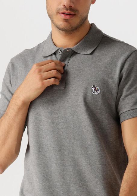 Grijze PS PAUL SMITH Polo MENS SLIM FIT SS POLO SHIRT ZEBRA - large