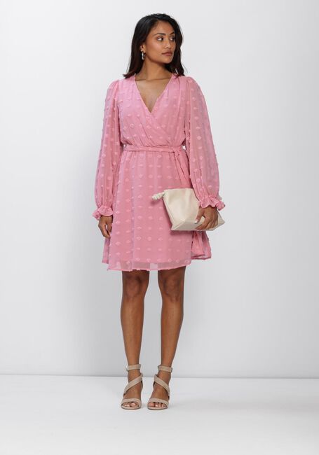Roze Y.A.S. Jurken YASDOTTIE LS WRAP DRESS - large