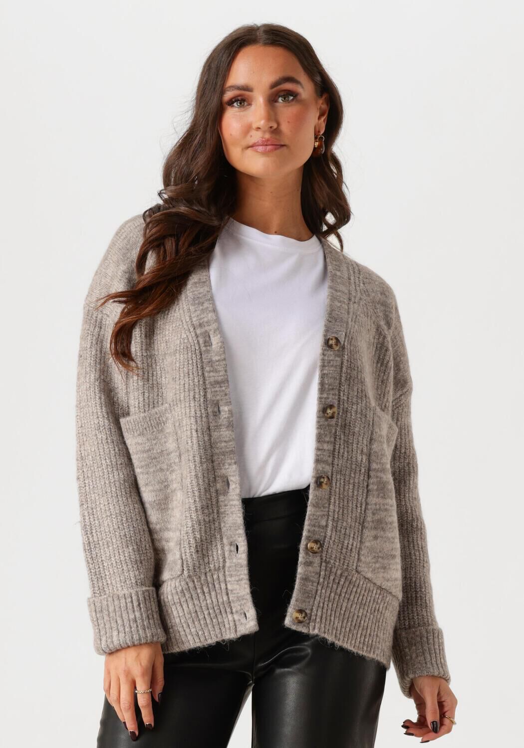 SELECTED FEMME Dames Truien & Vesten Slfalva Ls Knit Cardigan Grijs
