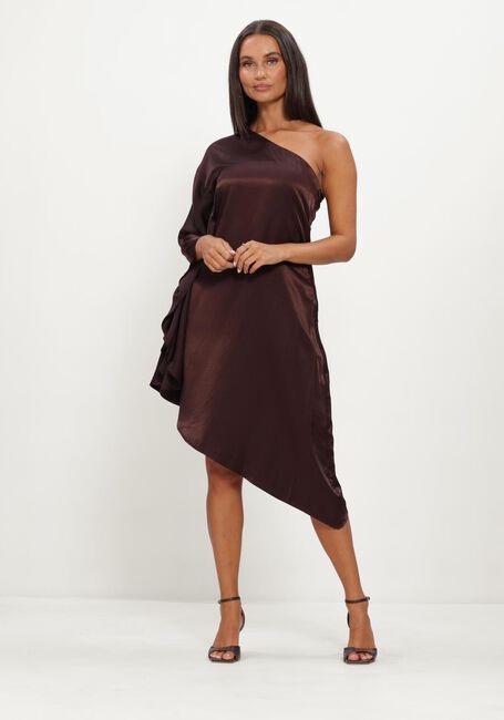 Bruine MY ESSENTIAL WARDROBE Midi jurk MWESTELLE ASYMMETRIC DRESS - large