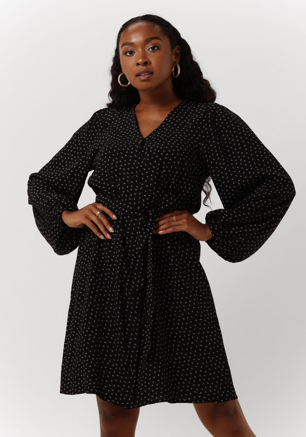 zwarte modstrom mini jurk anderson print dress