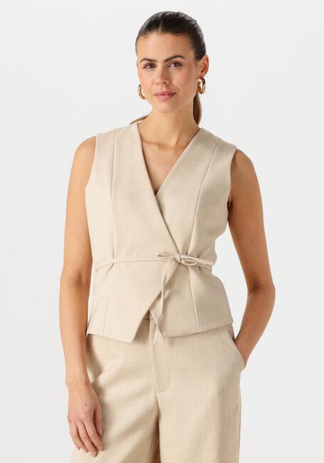 Beige NEO NOIR Gilet SAMARA MELANGE WAISTCOAT - large