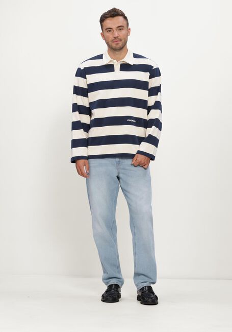 Donkerblauwe POCKIES Polo STRIPED LS POLO - large