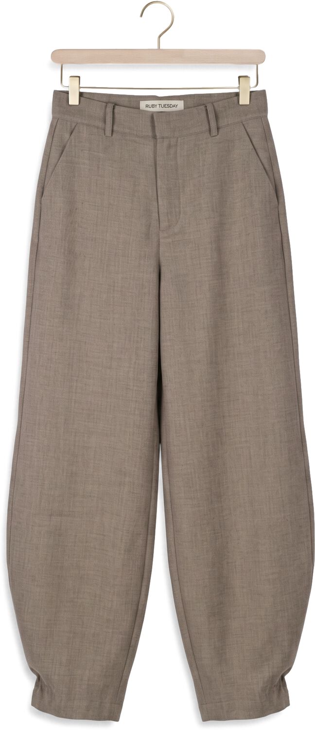 RUBY TUESDAY Dames Broeken Clendis Tappered Button Detail Pants Taupe