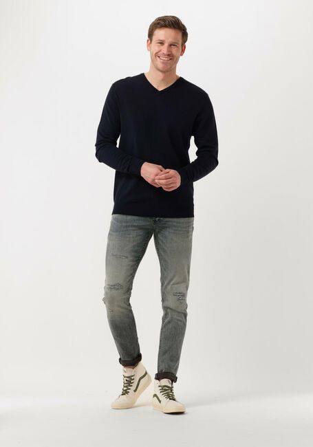 Donkerblauwe PROFUOMO Trui PULLOVER V-NECK - large