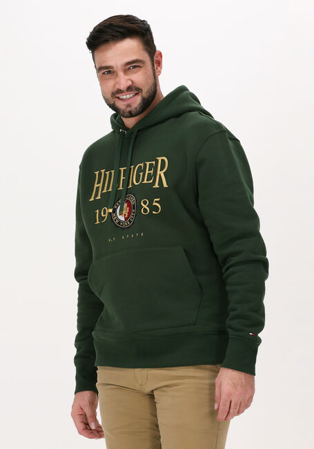 Donkergroene TOMMY HILFIGER Sweater ICON CREST HOODIE - large