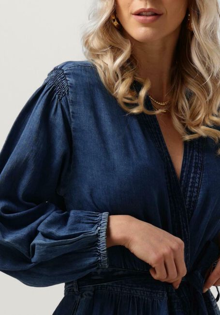 Blauwe SUMMUM Maxi jurk DRESS COTTON INDIGO SATEEN - large