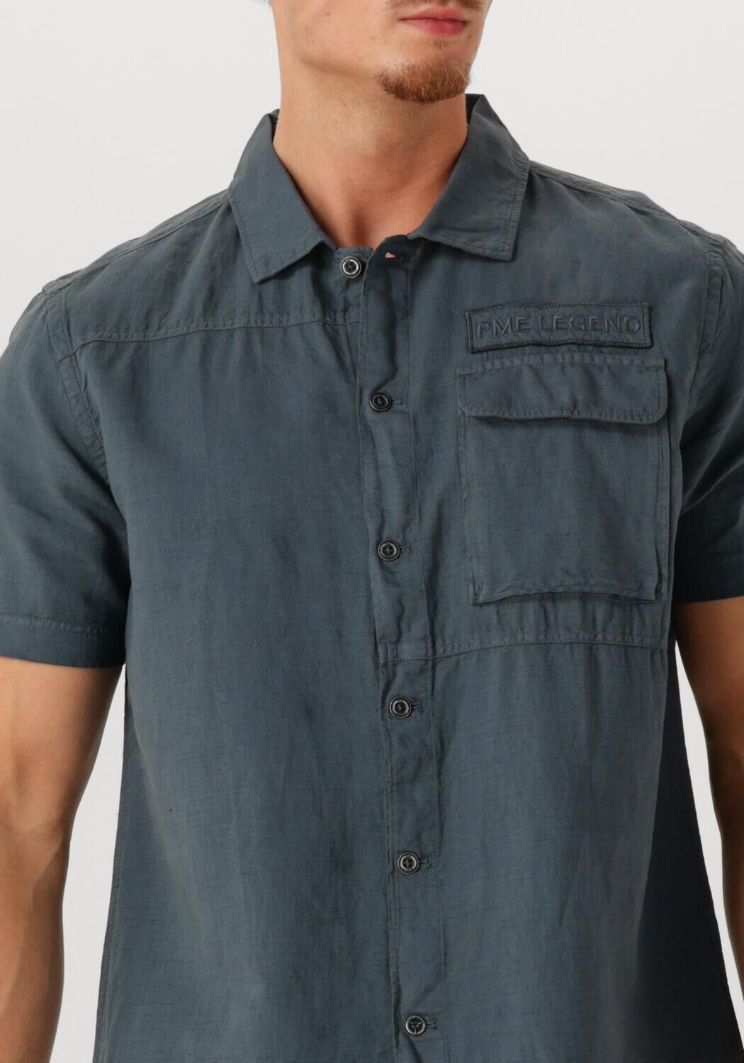 PME LEGEND Heren Overhemden Ctn linen Cargo Freedom Grijs